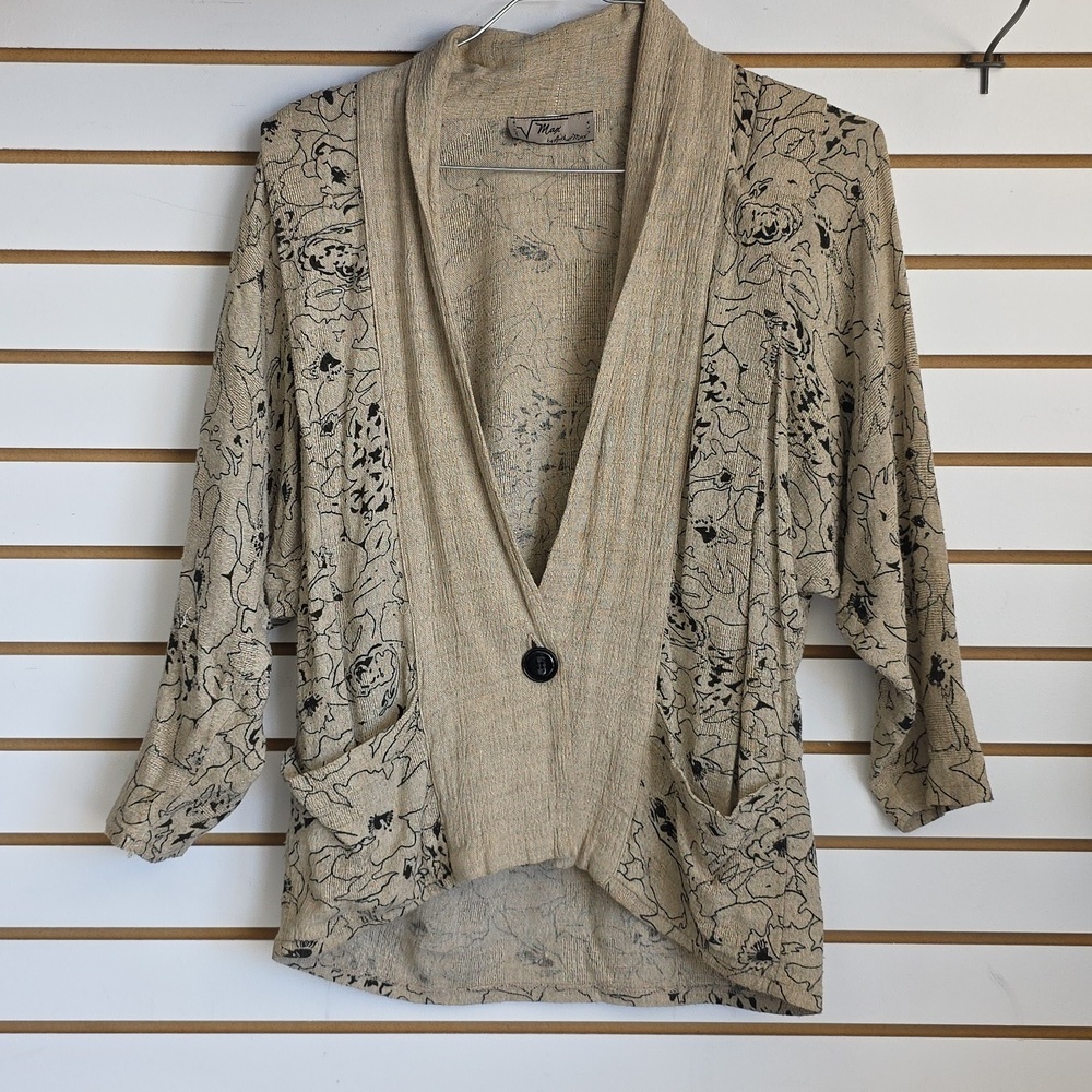 Vintage Beige Floral Cardigan